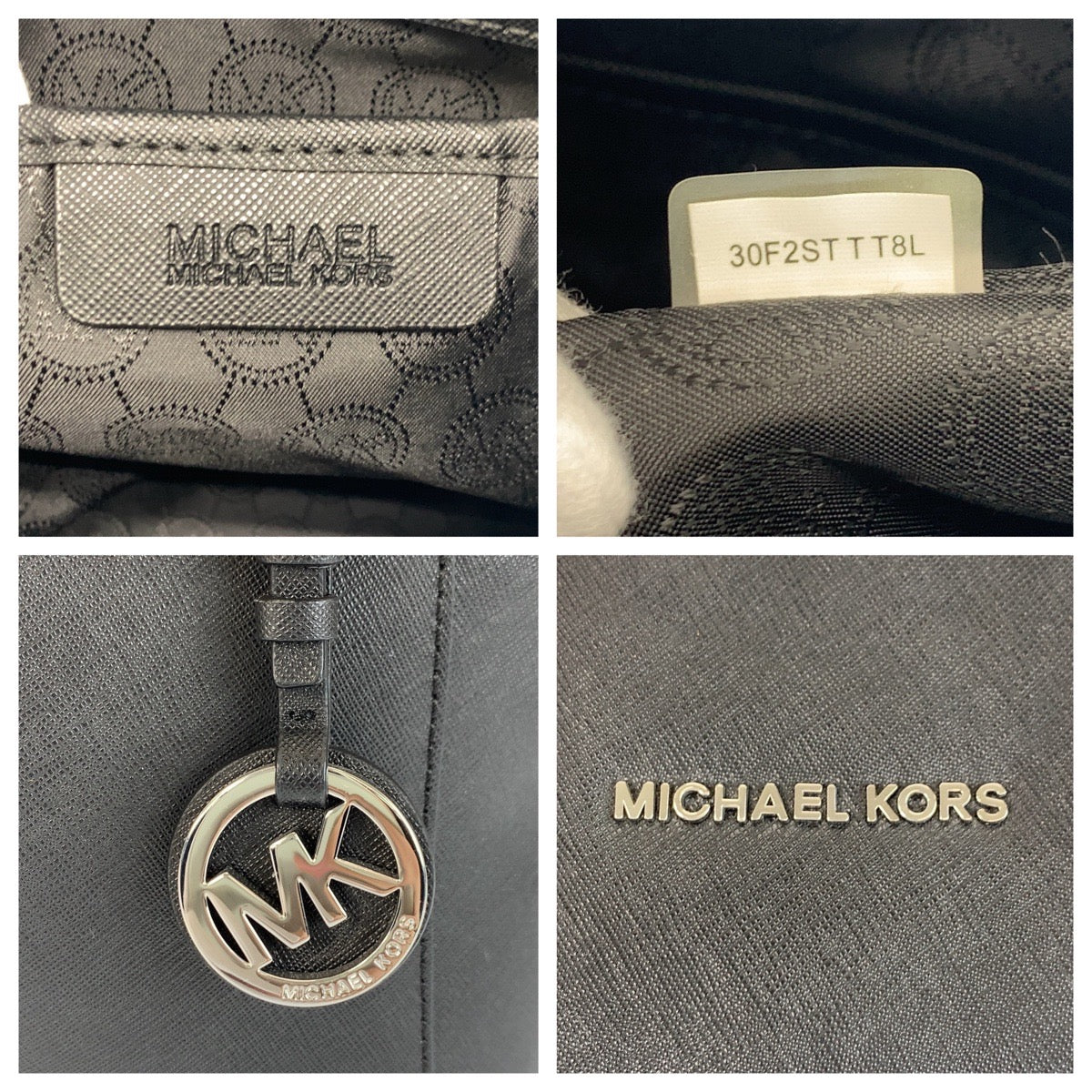 21936
Michael Kors マイケルコース ジェットセット ブラック 黒 シルバー金具 レザー 30F2STTT8L トートバッグ ショルダーバッグ レディース A8