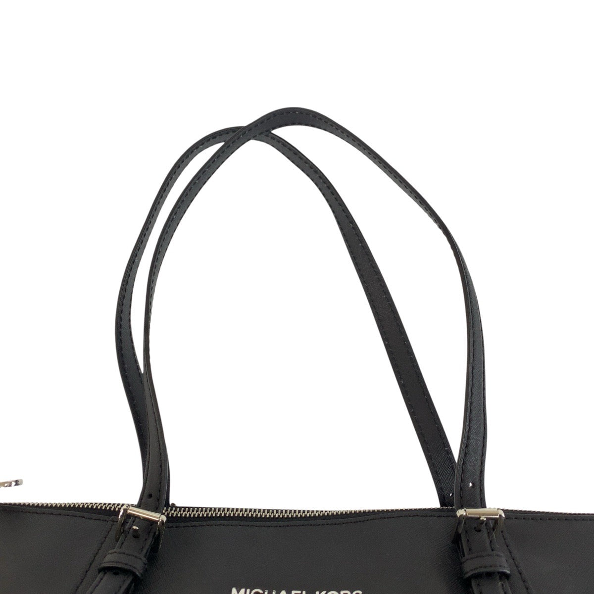 21936
Michael Kors マイケルコース ジェットセット ブラック 黒 シルバー金具 レザー 30F2STTT8L トートバッグ ショルダーバッグ レディース A8