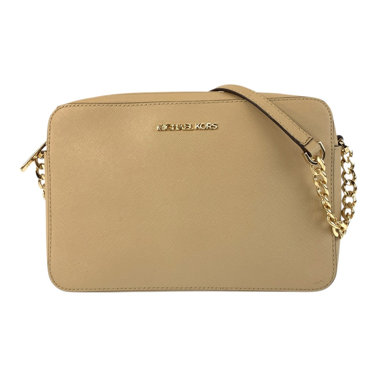 21938
Michael Kors マイケルコース ジェットセット ベージュ ゴールド金具 レザー 35T8GTTC9L ショルダーバッグ ポシェット レディース A8