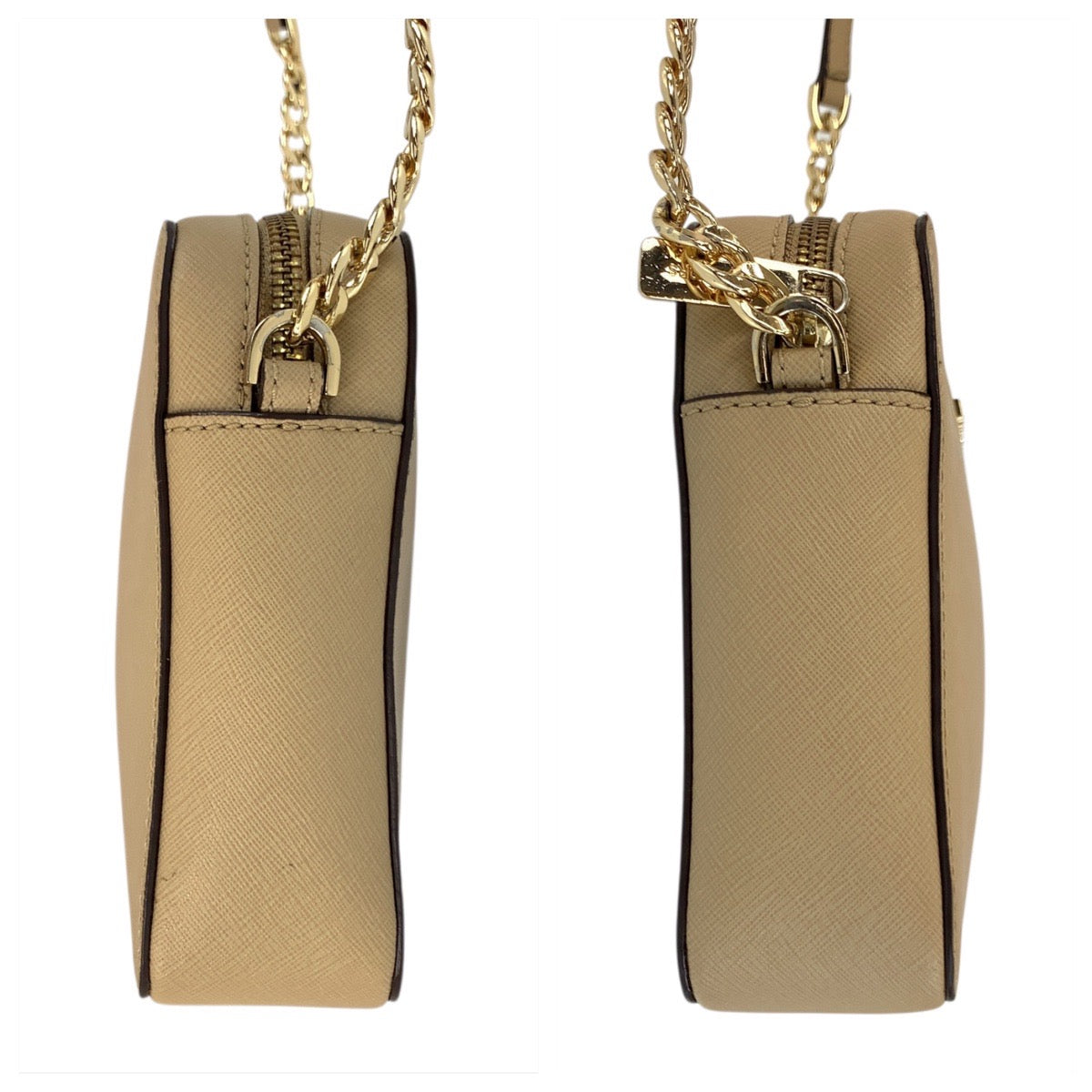 21938
Michael Kors マイケルコース ジェットセット ベージュ ゴールド金具 レザー 35T8GTTC9L ショルダーバッグ ポシェット レディース A8