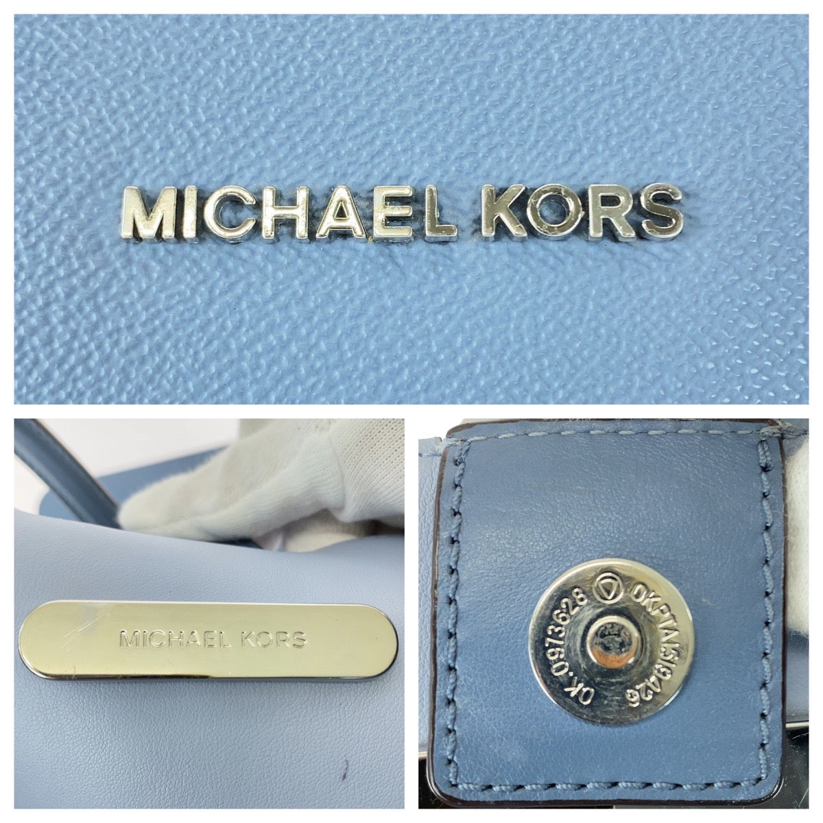 21940
Michael Kors マイケルコース ブルー シルバー金具 レザー 30H5SH3T7U トートバッグ ショルダーバッグ レディース AB3