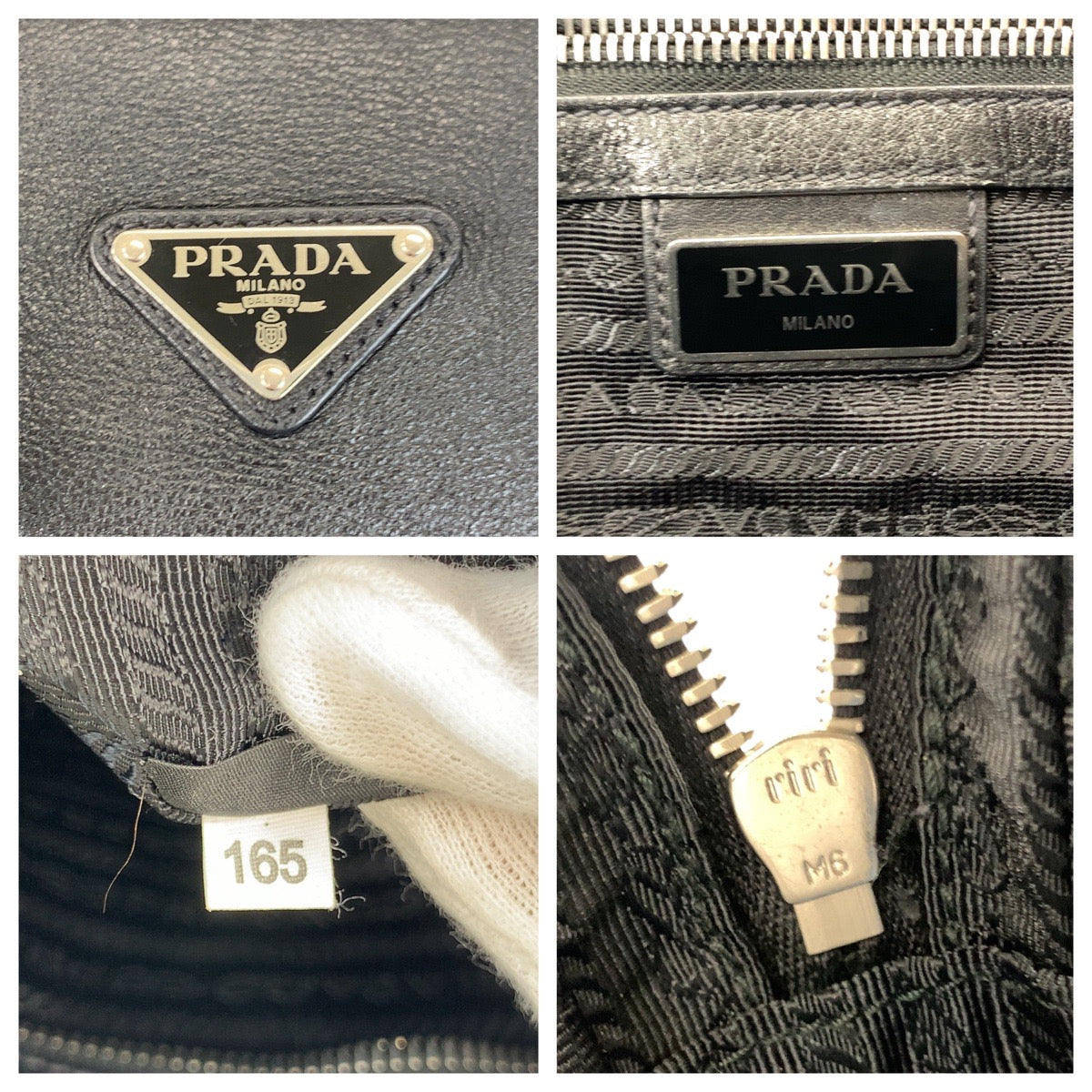 21941
PRADA プラダ 三角ロゴプレート ブラック 黒 シルバー金具 レザー ビジネスバッグ ブリーフケース メンズ A100