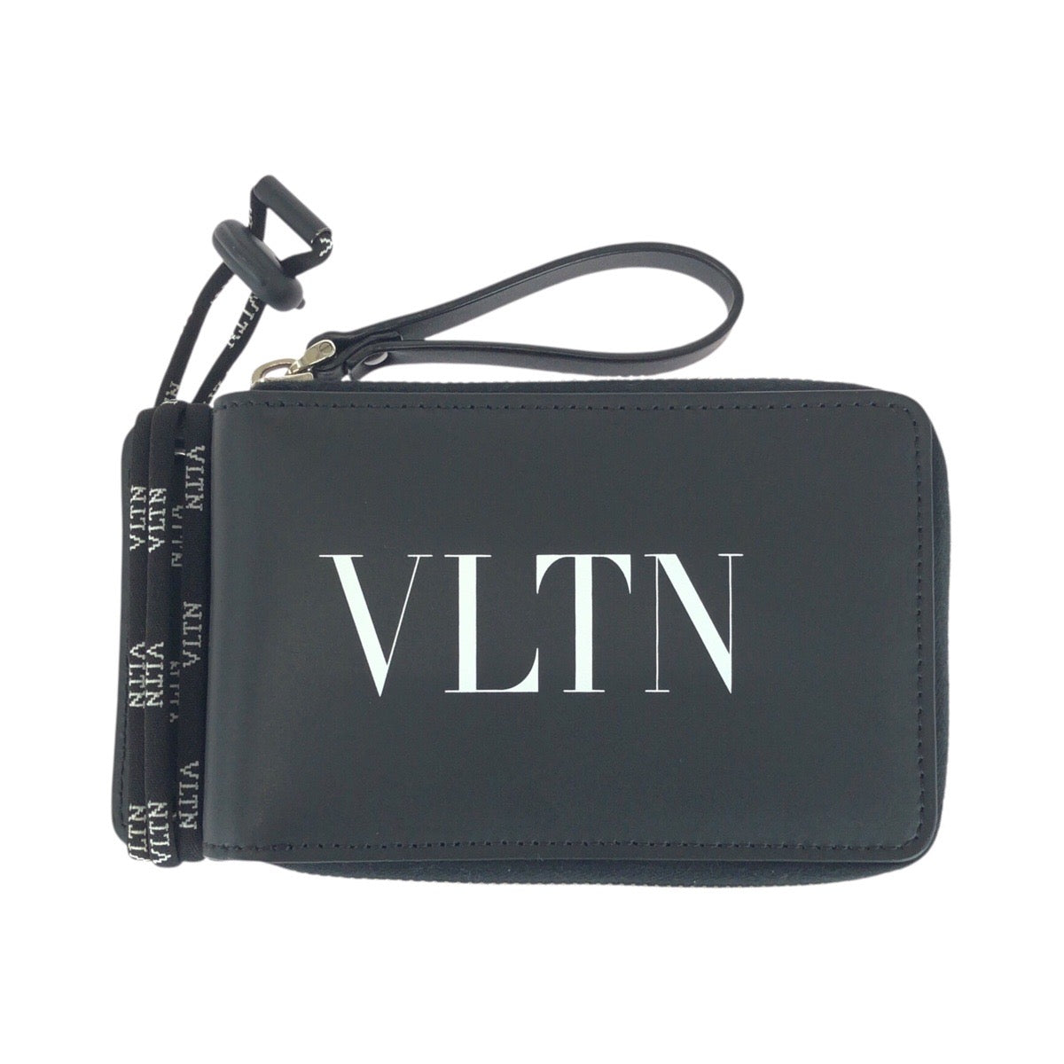21946
Valentino Garavani ヴァレンティノ ガラヴァーニ VLTNロゴ ブラック ホワイト シルバー金具 レザー 折財布 ラウンドファスナー ネックウォレット メンズ SA