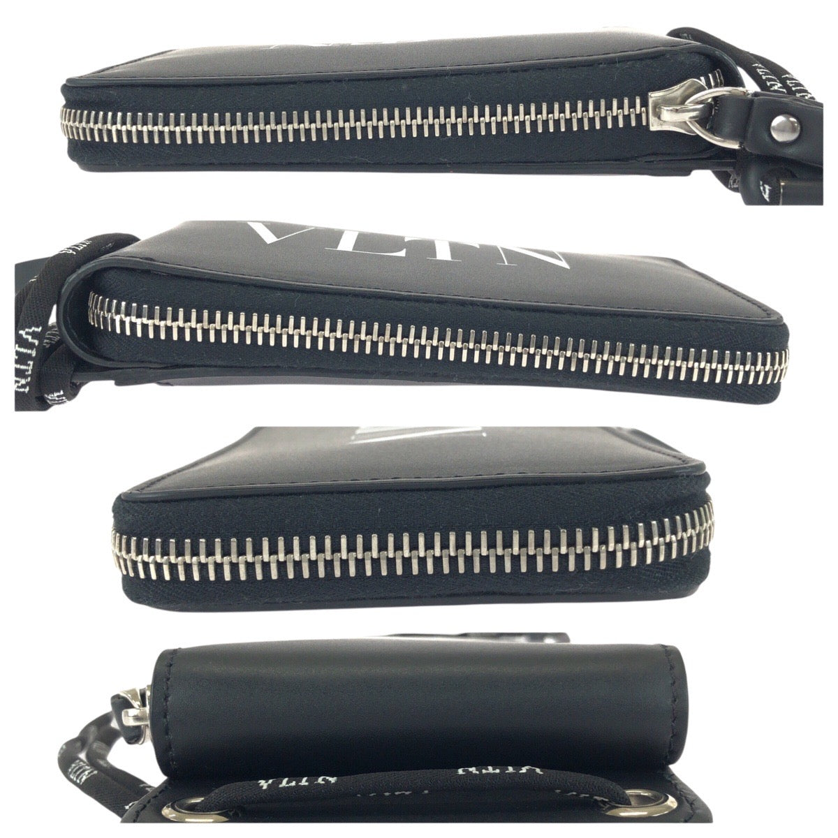 21946
Valentino Garavani ヴァレンティノ ガラヴァーニ VLTNロゴ ブラック ホワイト シルバー金具 レザー 折財布 ラウンドファスナー ネックウォレット メンズ SA