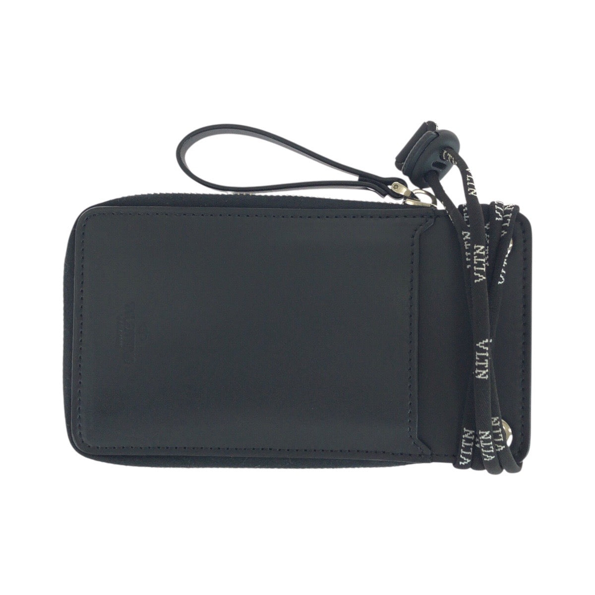 21946
Valentino Garavani ヴァレンティノ ガラヴァーニ VLTNロゴ ブラック ホワイト シルバー金具 レザー 折財布 ラウンドファスナー ネックウォレット メンズ SA