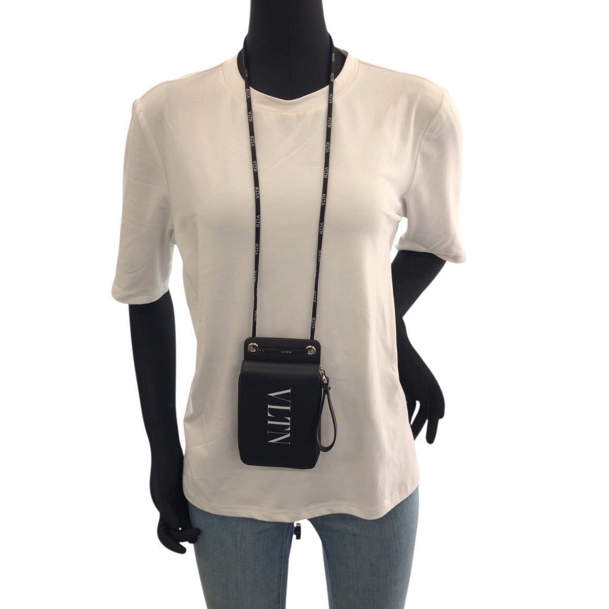 21946
Valentino Garavani ヴァレンティノ ガラヴァーニ VLTNロゴ ブラック ホワイト シルバー金具 レザー 折財布 ラウンドファスナー ネックウォレット メンズ SA