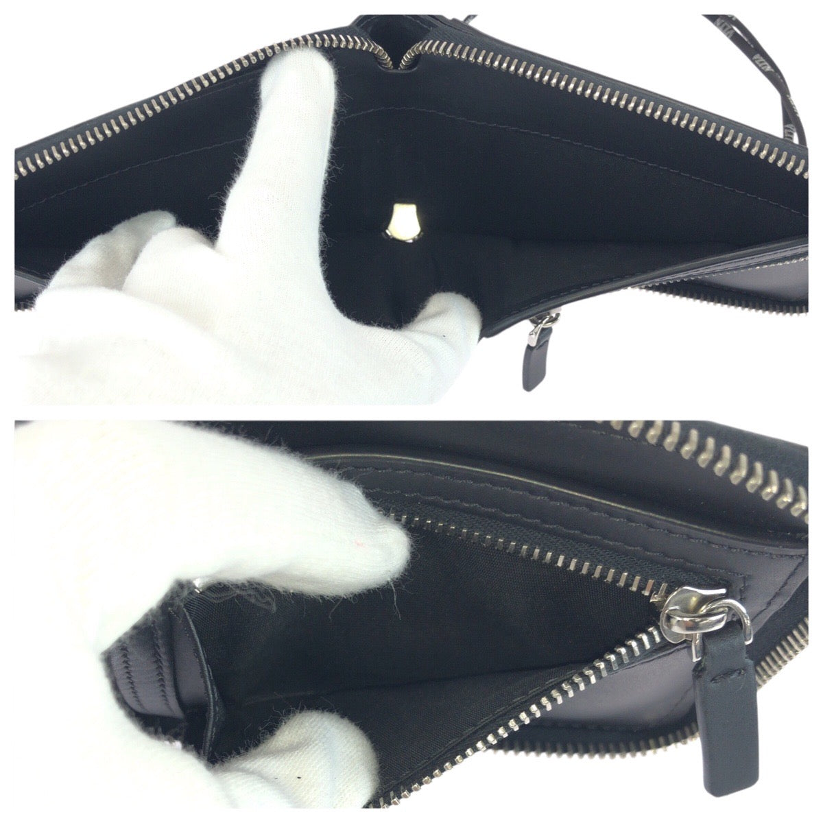 21946
Valentino Garavani ヴァレンティノ ガラヴァーニ VLTNロゴ ブラック ホワイト シルバー金具 レザー 折財布 ラウンドファスナー ネックウォレット メンズ SA