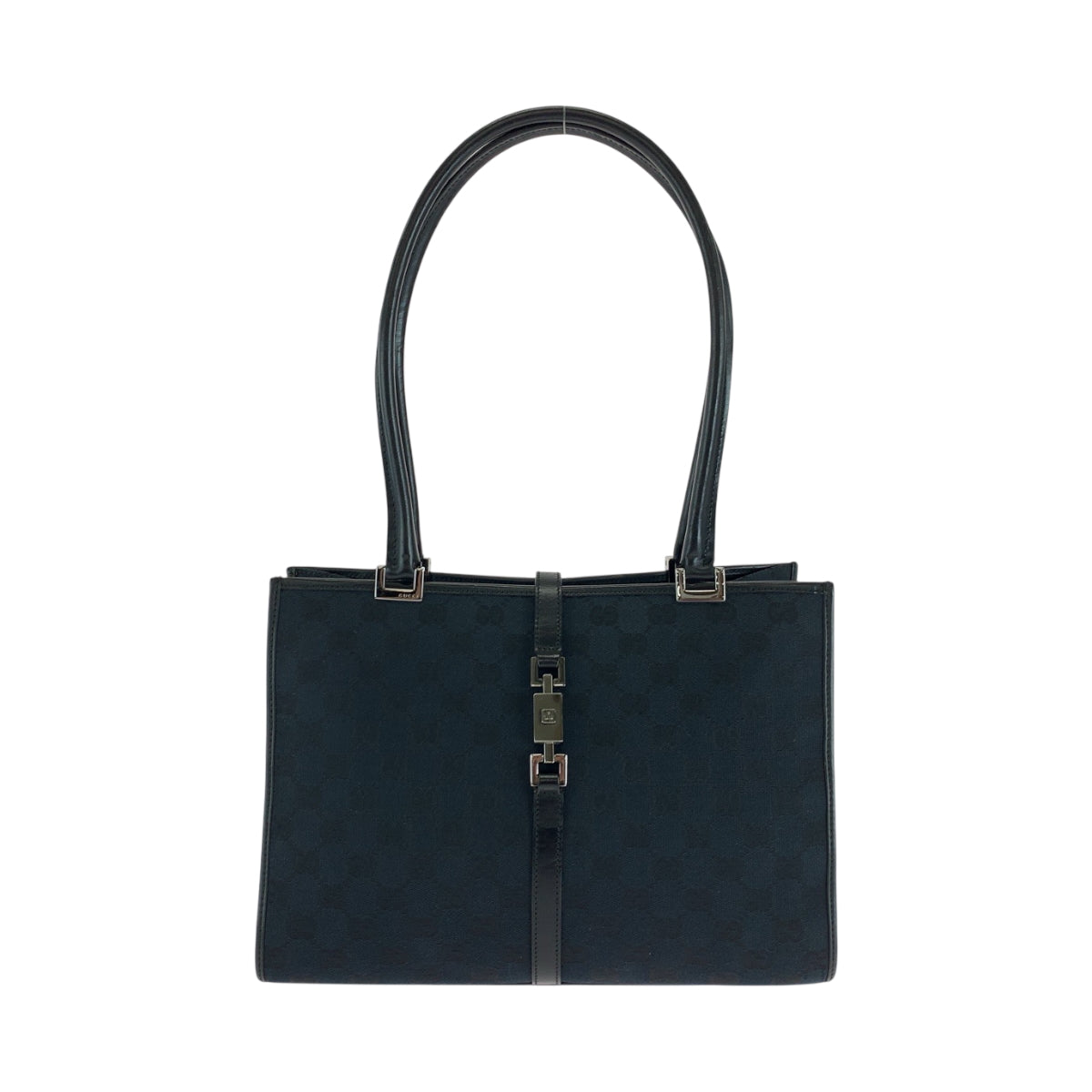 18209
GUCCI グッチ ジャッキー ブラック 黒 ガンメタ金具 GGキャンバス 002 1073 ショルダーバッグ ハンドバッグ レディース A54