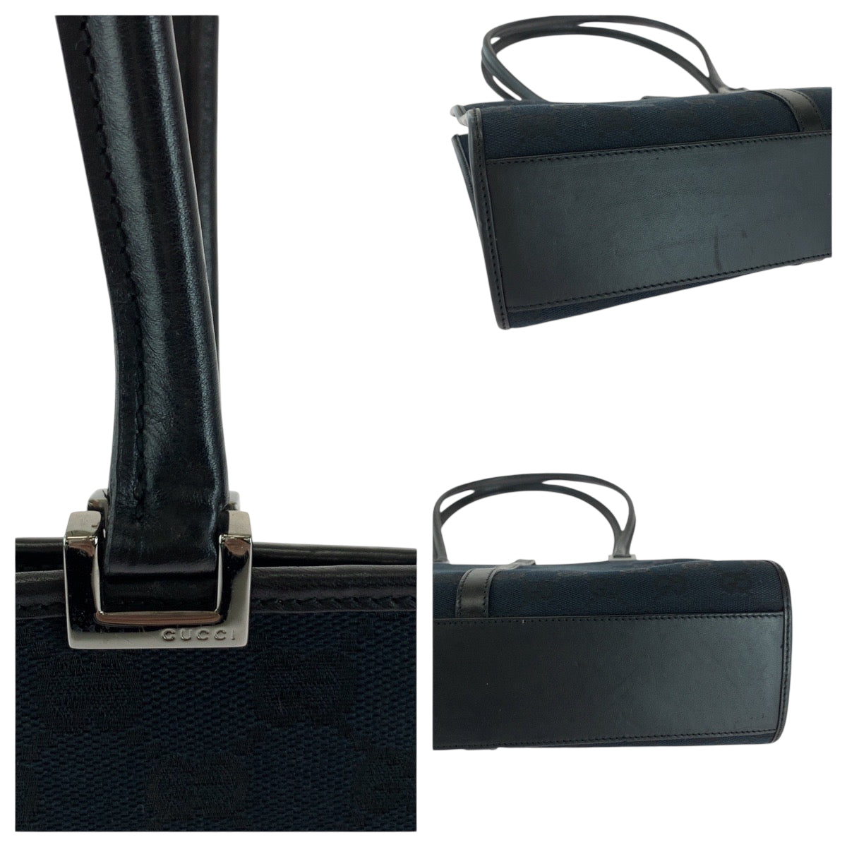 18209
GUCCI グッチ ジャッキー ブラック 黒 ガンメタ金具 GGキャンバス 002 1073 ショルダーバッグ ハンドバッグ レディース A54