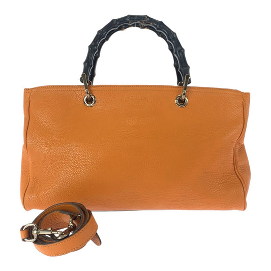 21952
GUCCI グッチ バンブー 2way オレンジ ゴールド金具 レザー 323660 トートバッグ ショルダーバッグ レディース ABP54