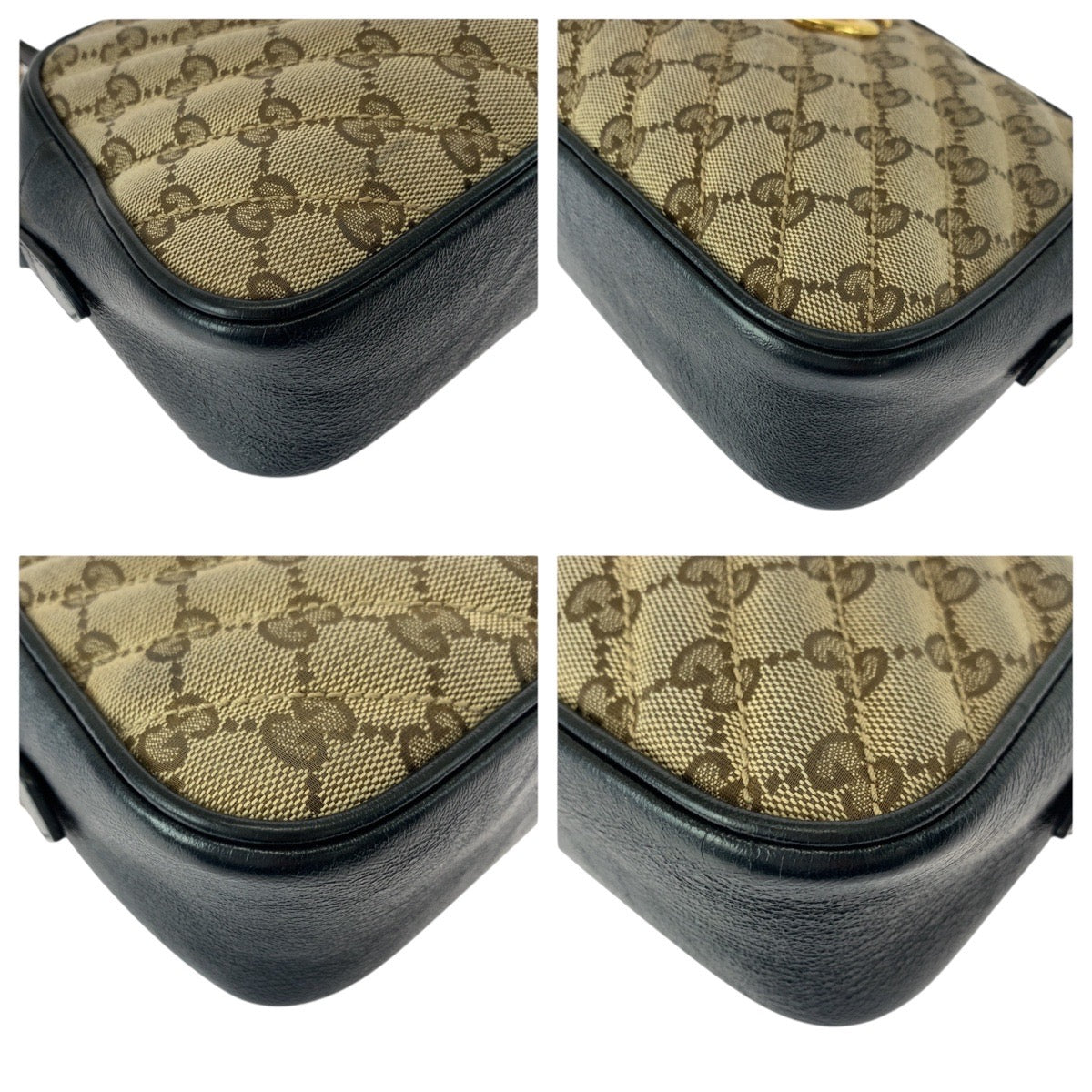 21953
GUCCI グッチ GGマーモント ブラウン ブラック ゴールド金具 GGキャンバス / レザー 447632 ショルダーバッグ ポシェット レディース AB80