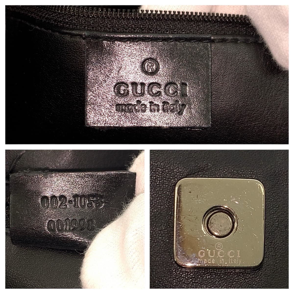 21958
GUCCI Black Silver hardware GG canvas / leather 002 1053 Tote Bag Shoulder Bag Ladies ABP30