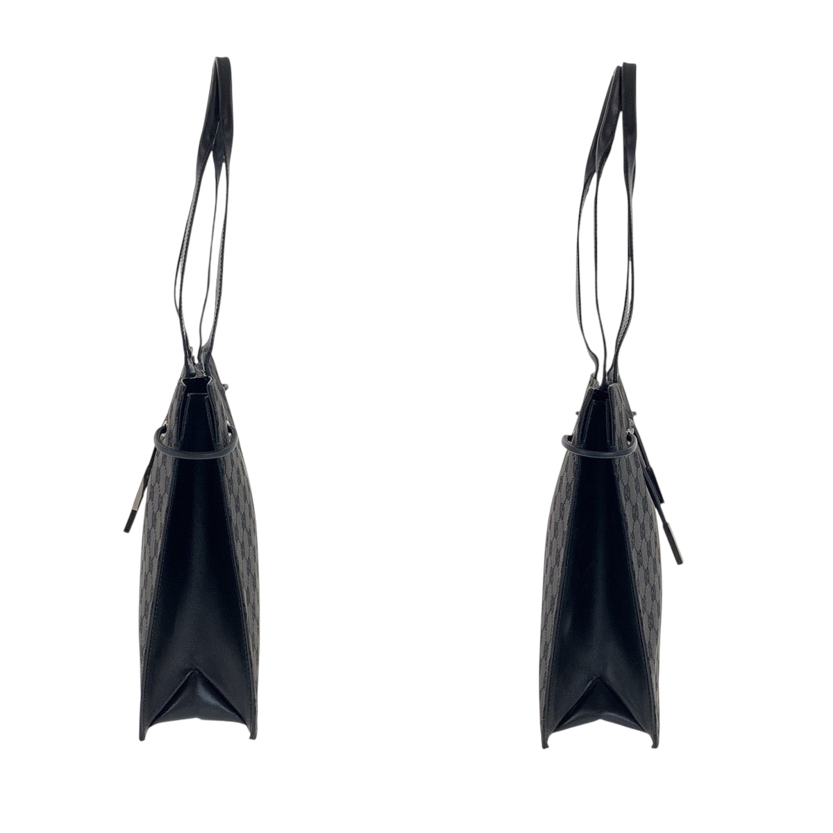 21958
GUCCI Black Silver hardware GG canvas / leather 002 1053 Tote Bag Shoulder Bag Ladies ABP30