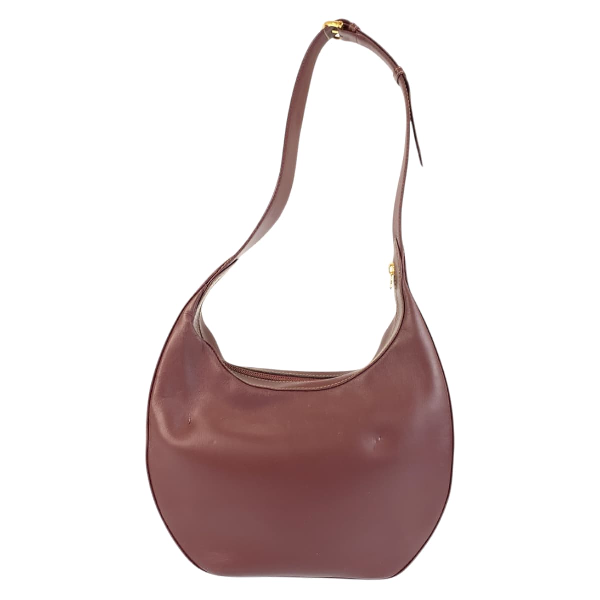 21963
CARTIER カルティエ マストライン ボルドー ゴールド金具 レザー ショルダーバッグ レディース AB26