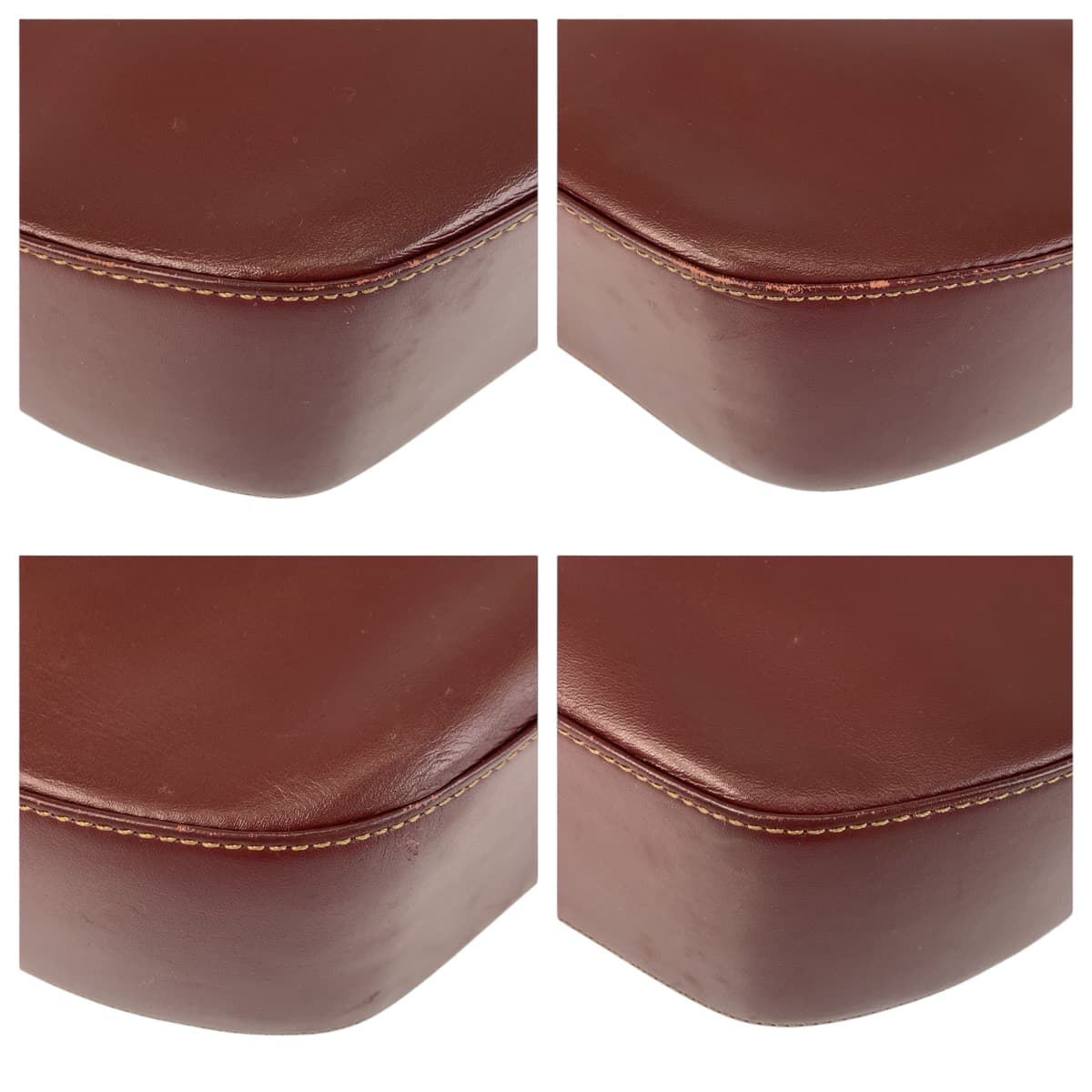 21963
CARTIER カルティエ マストライン ボルドー ゴールド金具 レザー ショルダーバッグ レディース AB26