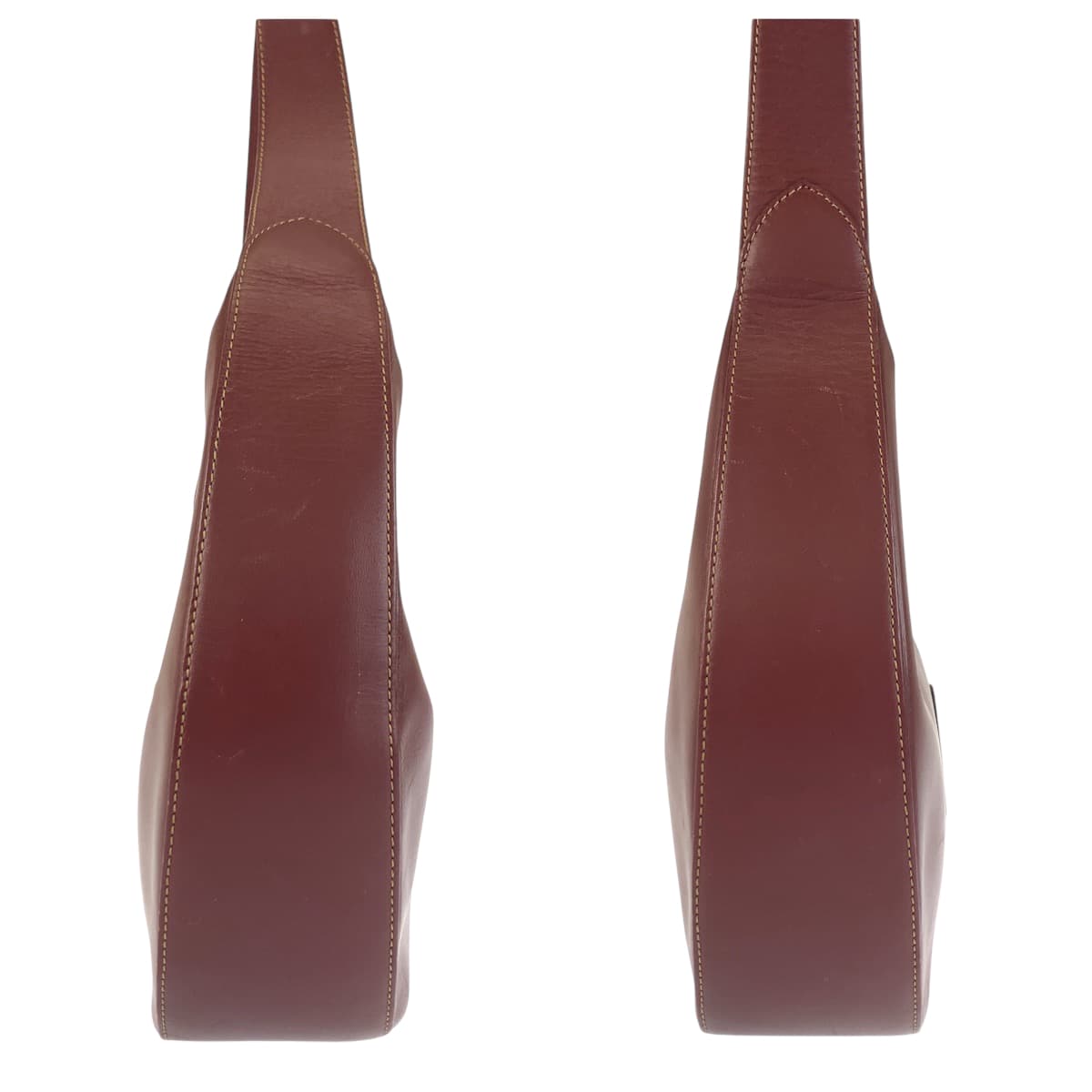 21963
CARTIER カルティエ マストライン ボルドー ゴールド金具 レザー ショルダーバッグ レディース AB26