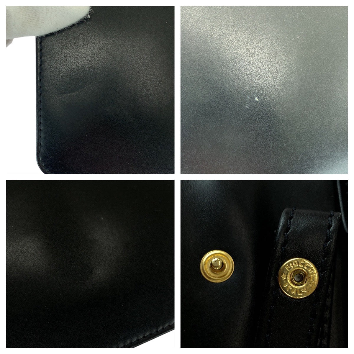 21968
Dunhill Oxford Black Gold Hardware Leather LD9290A Clutch Bag Second Bag Men's A14