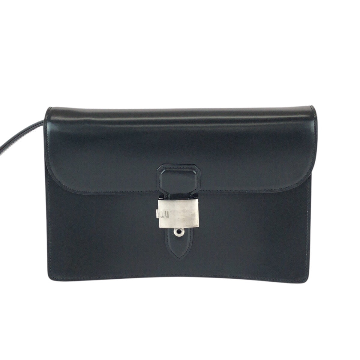 21969
Dunhill ダンヒル ブラック 黒 シルバー金具 レザー セカンドバッグ クラッチバッグ メンズ A17
