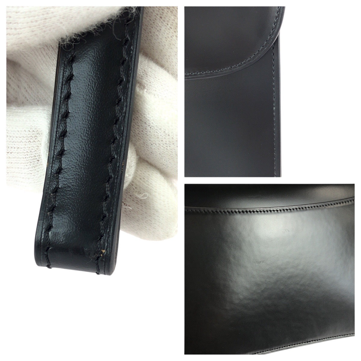 21969
Dunhill ダンヒル ブラック 黒 シルバー金具 レザー セカンドバッグ クラッチバッグ メンズ A17