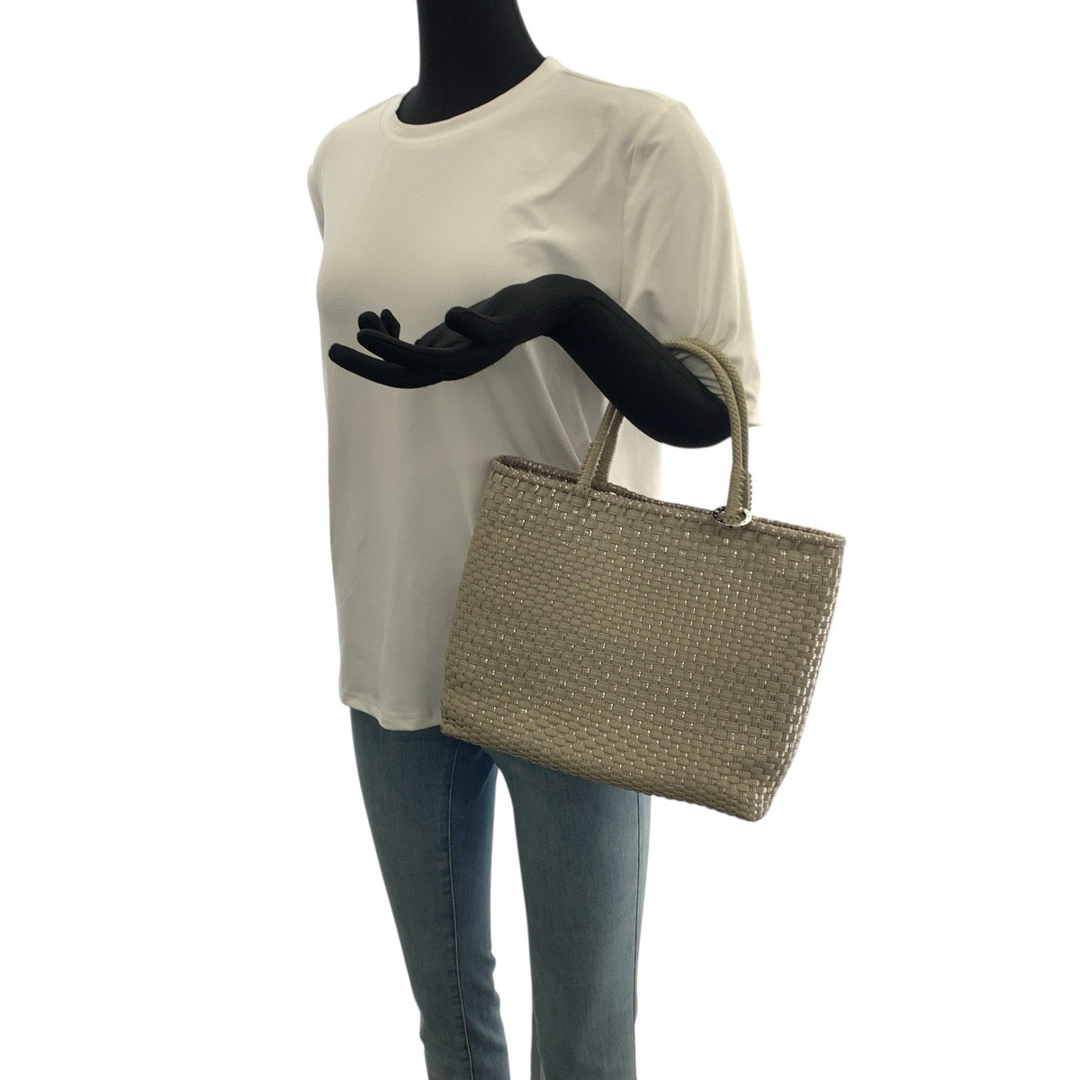 21974
ANTEPRIMA Intreccio Khaki Silver Silver Hardware Wire Tote Bag Handbag Ladies A14
