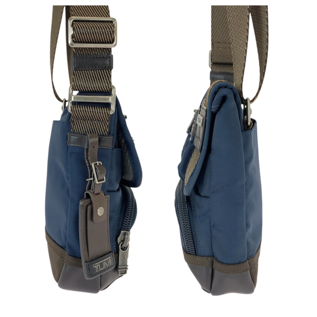 21976
TUMI Alpha Bravo Barstow Crossbody Navy Brown Silver Hardware Nylon / Leather 2223306NVY2 Shoulder Bag Pouch Men's ABP15