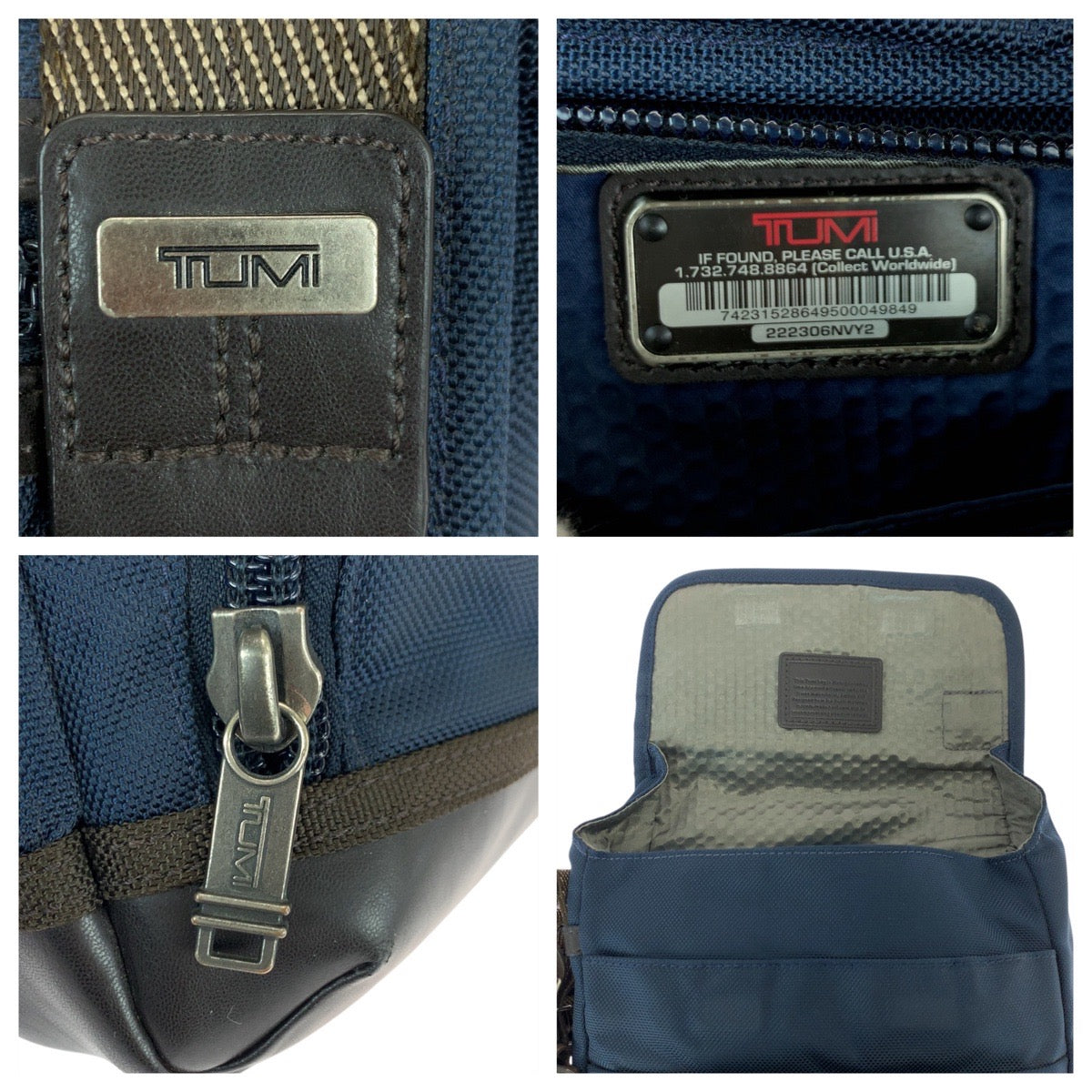 21976
TUMI Alpha Bravo Barstow Crossbody Navy Brown Silver Hardware Nylon / Leather 2223306NVY2 Shoulder Bag Pouch Men's ABP15