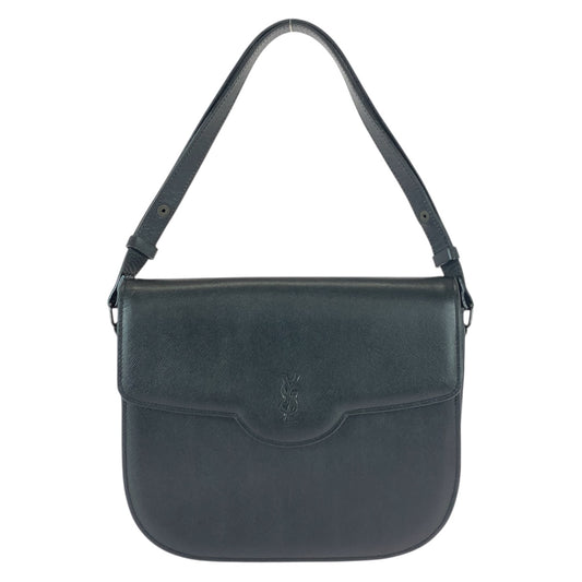 21978
YVES SAINT LAURENT イヴ サンローラン ヴィンテージ YSL ブラック 黒 レザー ショルダーバッグ レディース A42