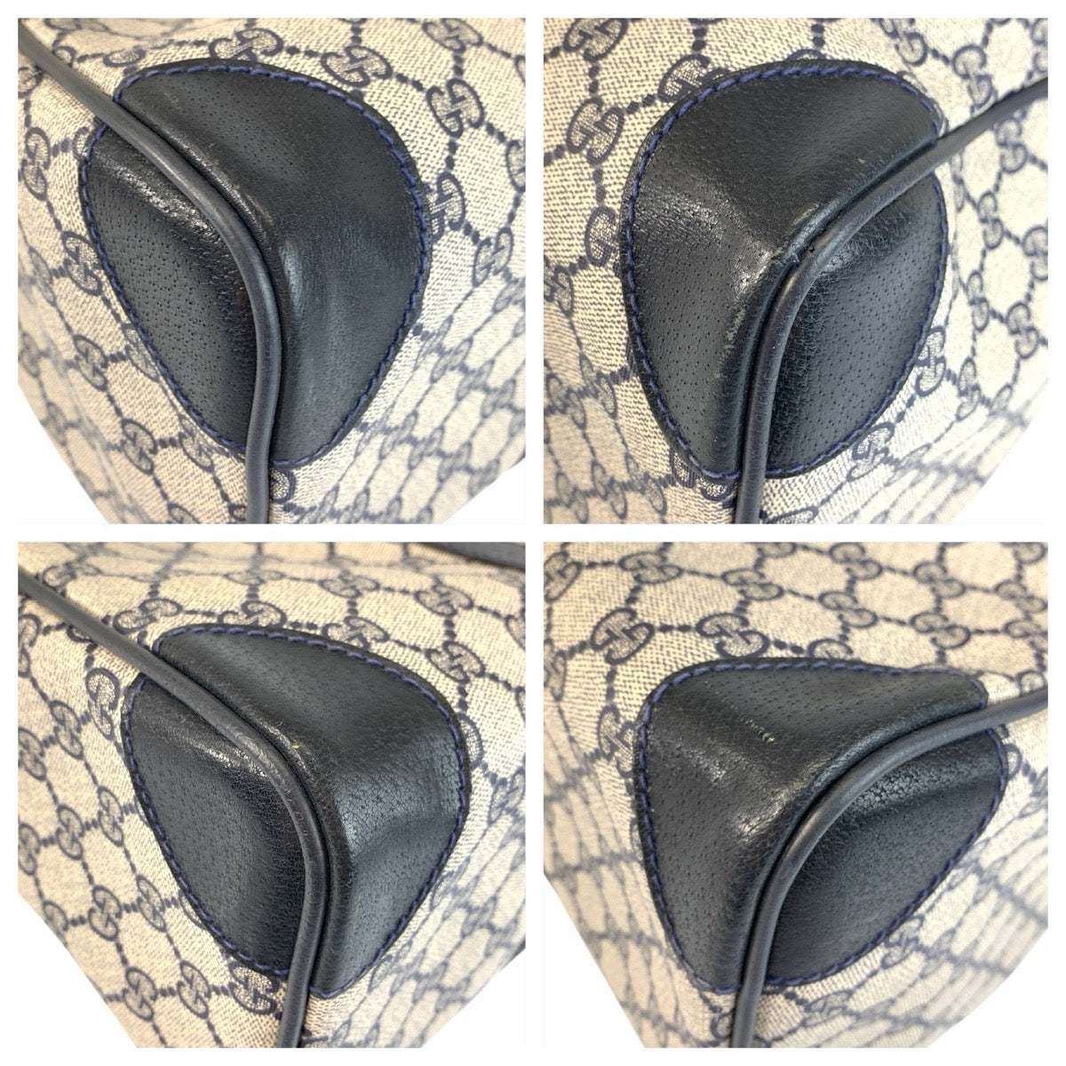 21979
GUCCI グッチ ヴィンテージ GGスプリーム ネイビー グレー ゴールド金具 PVC / レザー 58 012 468 40 ボストンバッグ 男女兼用 レディース ABP42