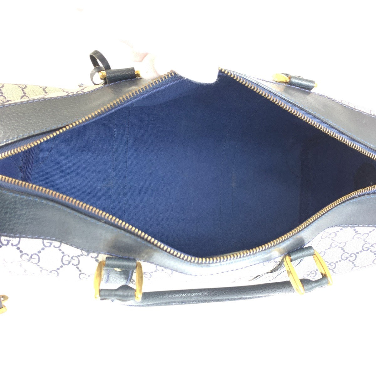 21979
GUCCI グッチ ヴィンテージ GGスプリーム ネイビー グレー ゴールド金具 PVC / レザー 58 012 468 40 ボストンバッグ 男女兼用 レディース ABP42