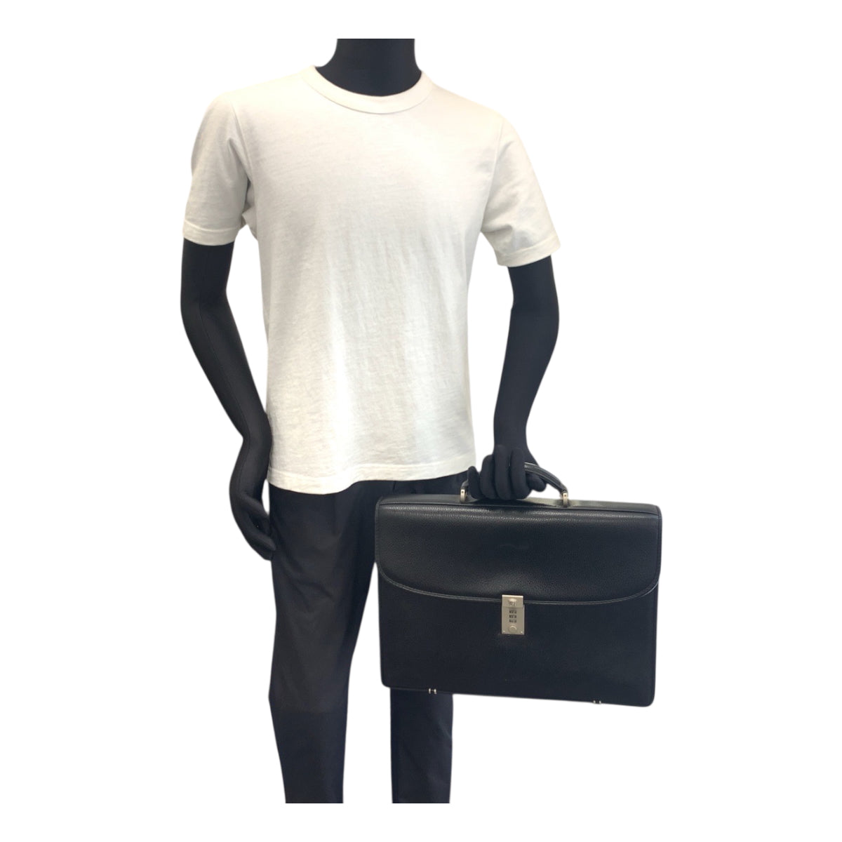 21983
VERSACE ヴェルサーチ ヴィンテージ メデューサ ブラック 黒 シルバー金具 レザー ビジネスバッグ ブリーフケース メンズ AB28