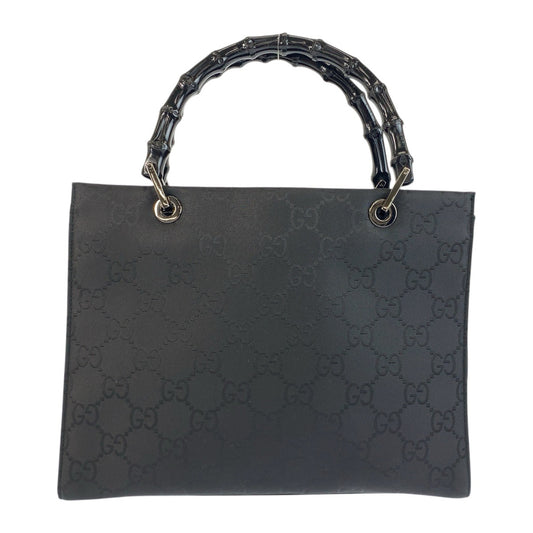 21986
GUCCI グッチ バンブー GG柄 ブラック 黒 ナイロン 002 1016 ハンドバッグ トートバッグ レディース A42