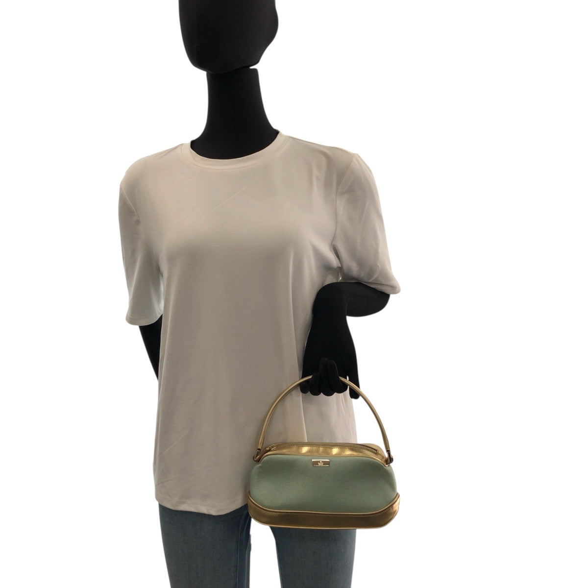 21987
GUCCI グッチ グリーン ゴールド キャンバス / レザー 039 1133 ハンドバッグ アクセサリーポーチ レディース A38