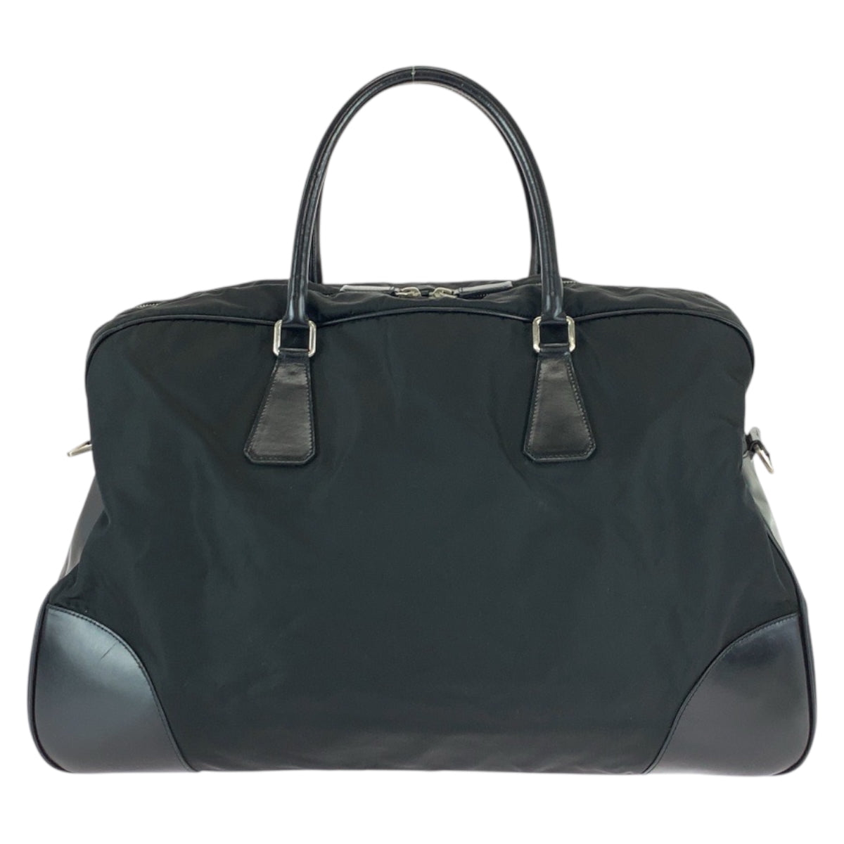 21988
PRADA プラダ テスート 三角ロゴプレート ブラック 黒 シルバー金具 ナイロン / レザー ボストンバッグ 旅行バッグ トートバッグ メンズ ABP44