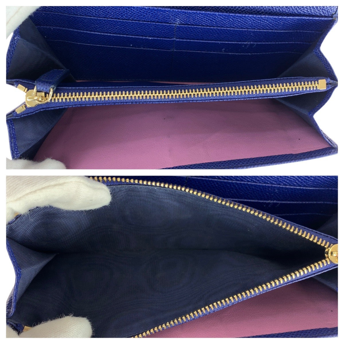 21991
BVLGARI ブルガリ ビーゼロ ロゴプレート ブルー ピンク シルバー金具 レザー 長財布 ロングウォレット レディース AB15