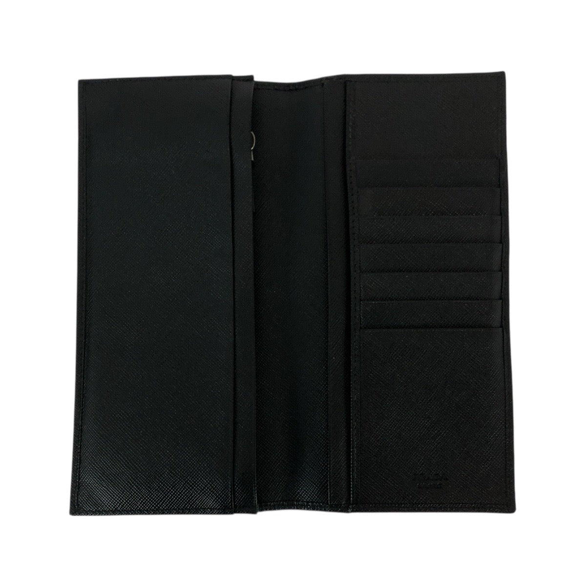 21993
PRADA プラダ サフィアーノ ブラック 黒 シルバー金具 レザー 長財布 ロングウォレット メンズ ABP22