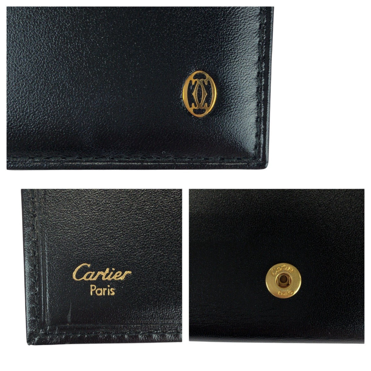 21997
CARTIER カルティエ パシャ ドゥ カルティエ ブラック 黒 ゴールド金具 レザー キーケース 6連 男女兼用 メンズ SA14