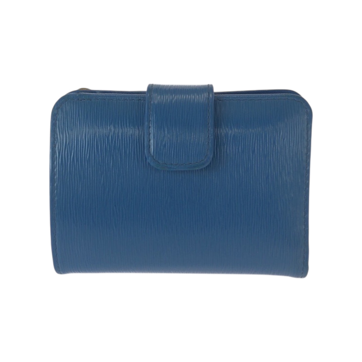 21998
PRADA プラダ ブルー ゴールド金具 レザー 折財布 コンパクトウォレット 男女兼用 レディース ABP21