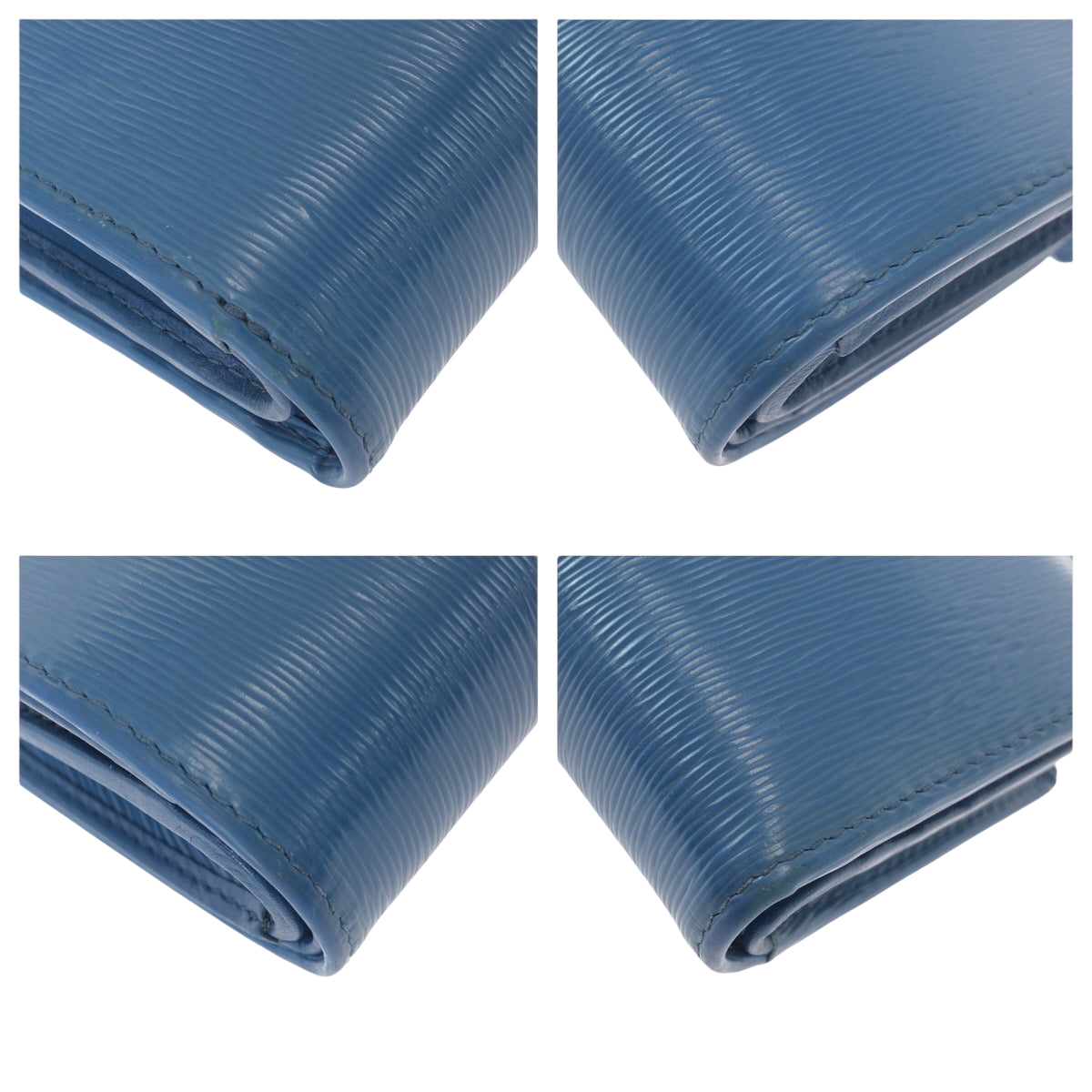 21998
PRADA プラダ ブルー ゴールド金具 レザー 折財布 コンパクトウォレット 男女兼用 レディース ABP21