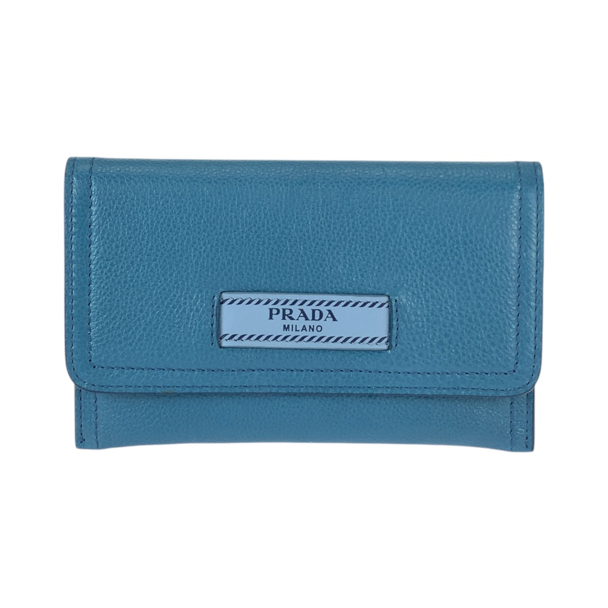 21999
PRADA プラダ ブルー ゴールド金具 レザー カードケース パスケース 名刺入れ メンズ A28