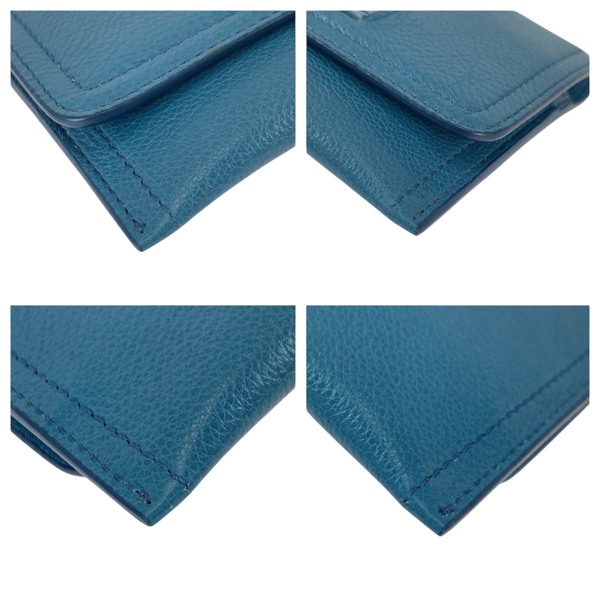 21999
PRADA プラダ ブルー ゴールド金具 レザー カードケース パスケース 名刺入れ メンズ A28