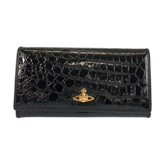 22000
Vivienne Westwood ヴィヴィアンウエストウッド アーカイブオーブ 型押し ブラック 黒 ゴールド金具 レザー 長財布 ロングウォレット レディース A14
