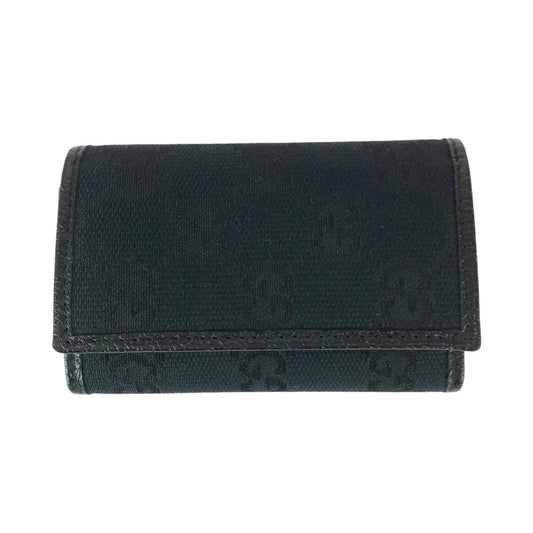 22001
GUCCI グッチ ブラック 黒 シルバー金具 GGキャンバス / レザー 04564 キーケース 6連 男女兼用 レディース SA14