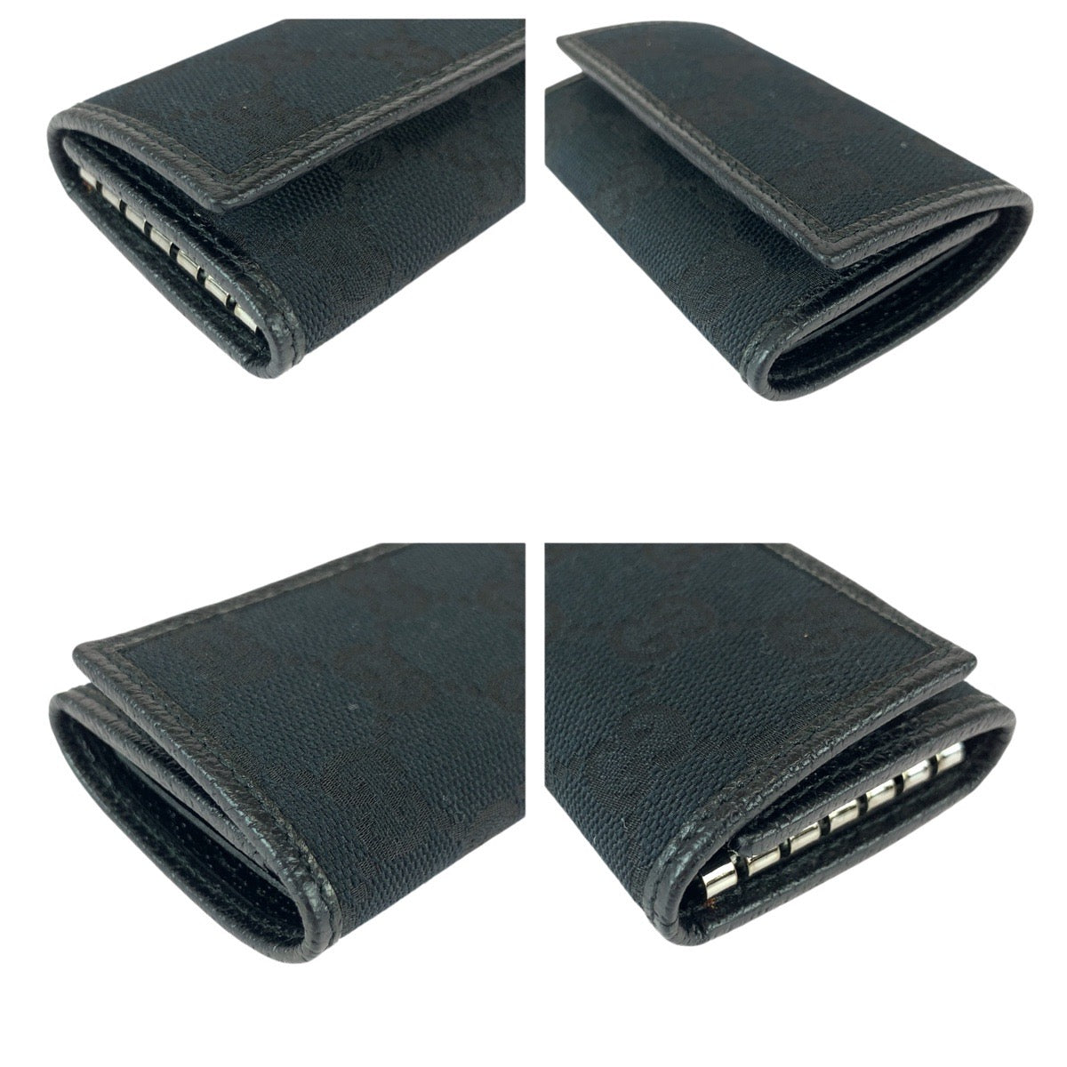 22001
GUCCI グッチ ブラック 黒 シルバー金具 GGキャンバス / レザー 04564 キーケース 6連 男女兼用 レディース SA14