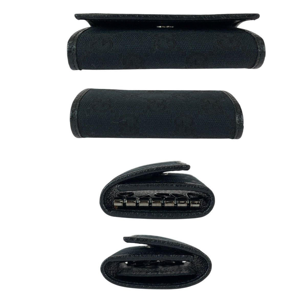 22001
GUCCI グッチ ブラック 黒 シルバー金具 GGキャンバス / レザー 04564 キーケース 6連 男女兼用 レディース SA14