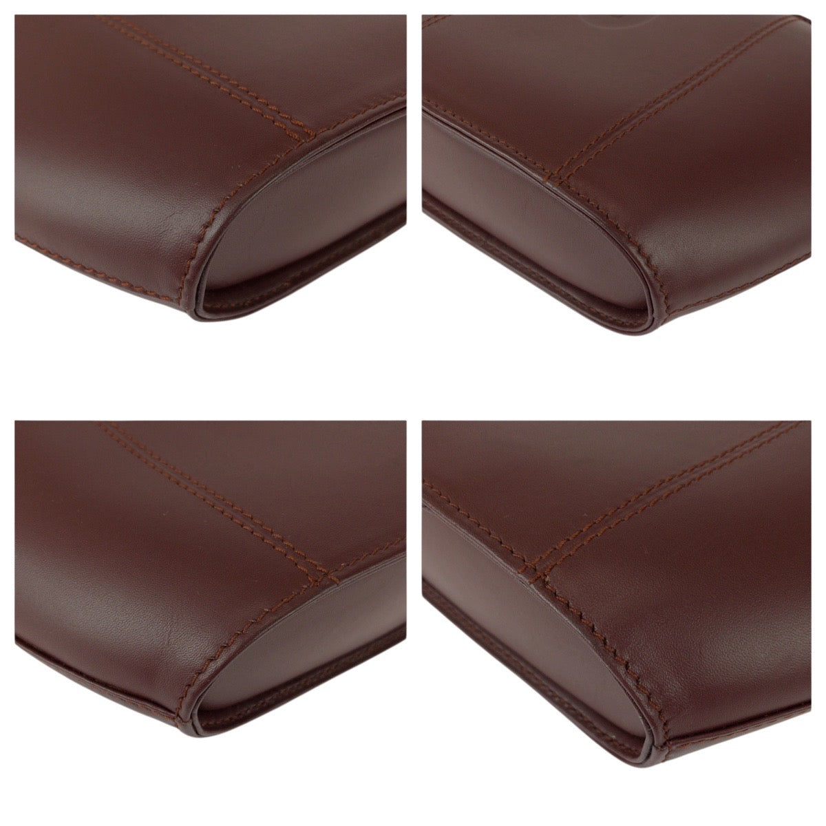 22002
CARTIER カルティエ マストライン ワインレッド ボルドー ゴールド金具 レザー ポーチ 小物入れ レディース A15