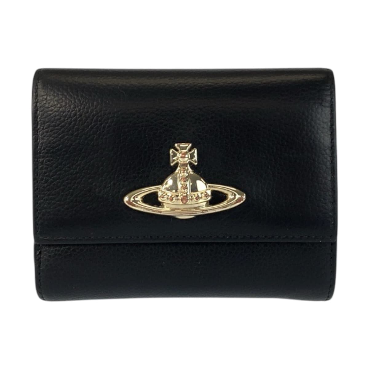 22005
Vivienne Westwood ヴィヴィアンウエストウッド EXECUTIVE ブラック 黒 シルバー金具 レザー 折財布 コンパクトウォレット レディース ABP14