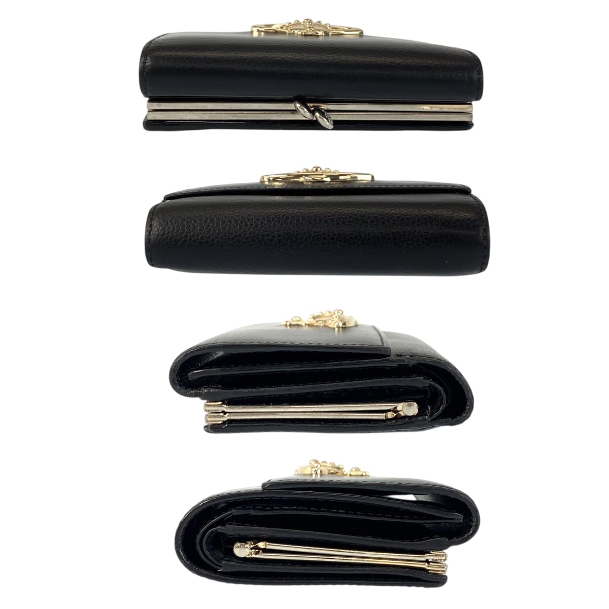 22005
Vivienne Westwood ヴィヴィアンウエストウッド EXECUTIVE ブラック 黒 シルバー金具 レザー 折財布 コンパクトウォレット レディース ABP14