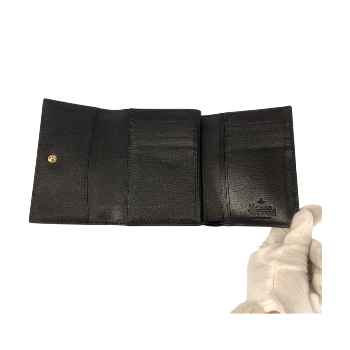 22005
Vivienne Westwood ヴィヴィアンウエストウッド EXECUTIVE ブラック 黒 シルバー金具 レザー 折財布 コンパクトウォレット レディース ABP14