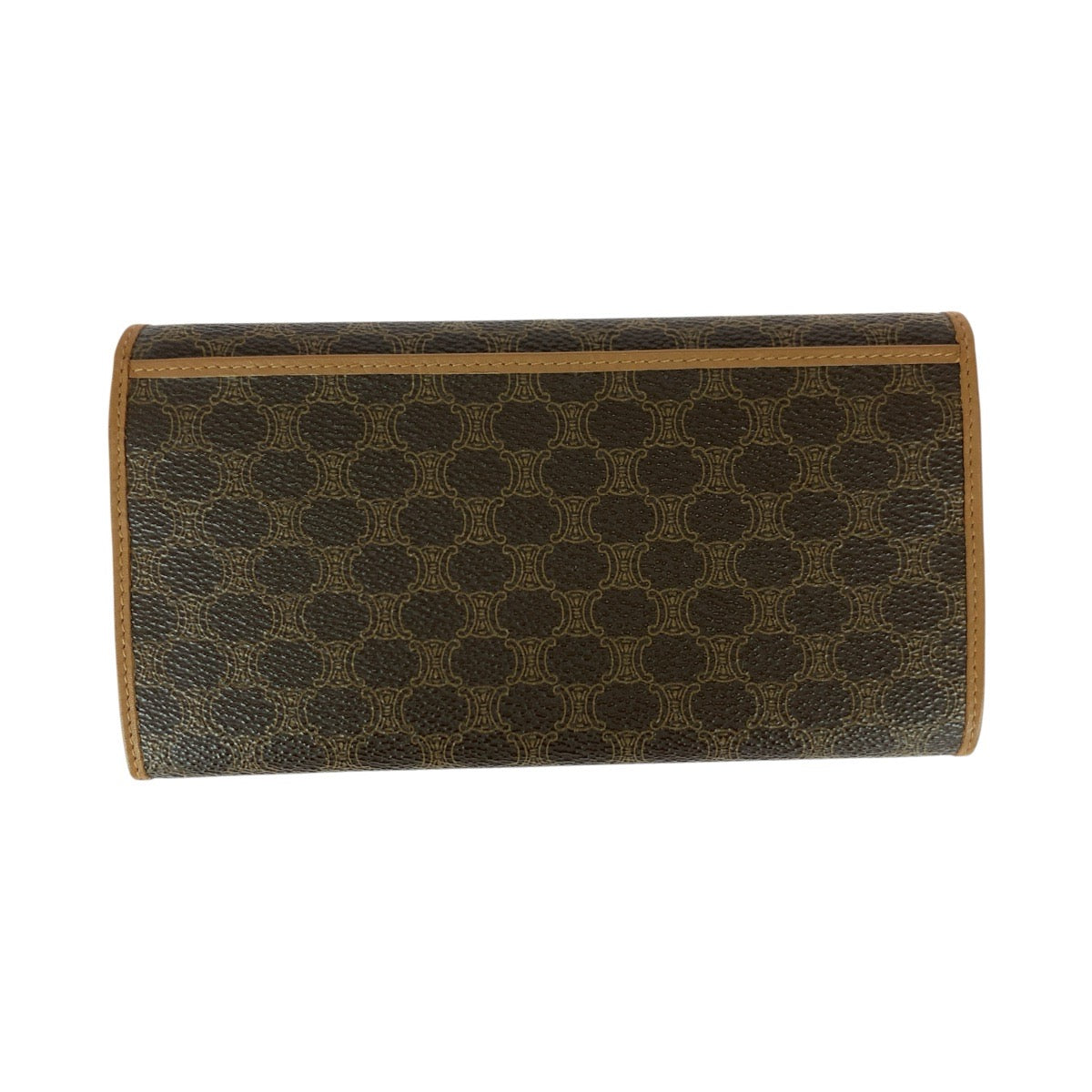 22006
CELINE セリーヌ マカダム トリオンフ ブラウン PVC / レザー M08 長財布 がま口財布 レディース A21