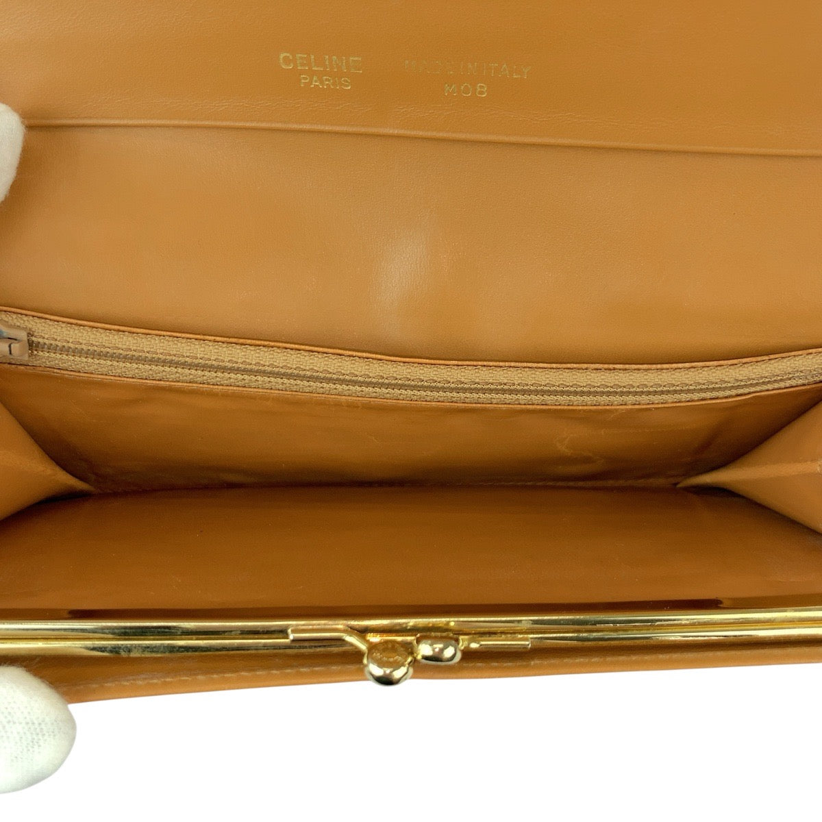 22006
CELINE セリーヌ マカダム トリオンフ ブラウン PVC / レザー M08 長財布 がま口財布 レディース A21